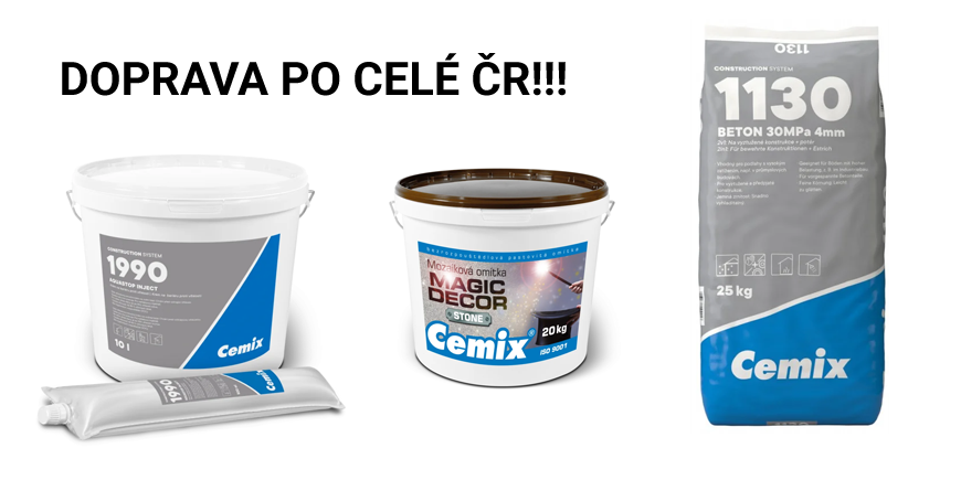 Jednoduché objednání a rychlé doručení produktů Cemix po celé ČR